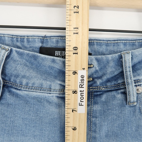 Hudson Straight Jeans Womens 6 Light Blue Stretch Double Button Flap‎ Pockets - Picture 6 of 11